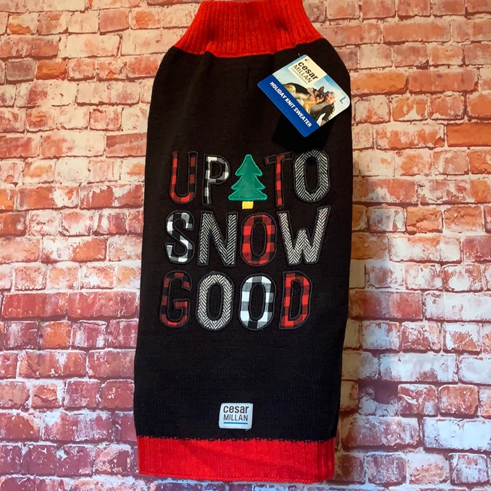 Adorable Up to snow good Cesar Milan Dog Sweater! NWT